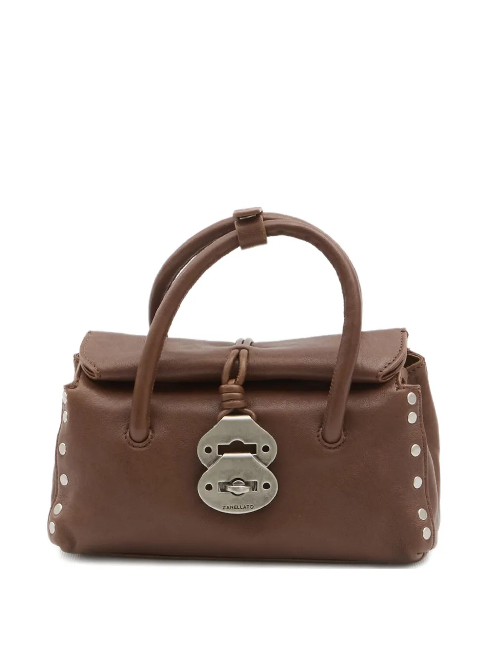 Zanellato baby Dotta pebbled turn-lock tote bag - Marrone