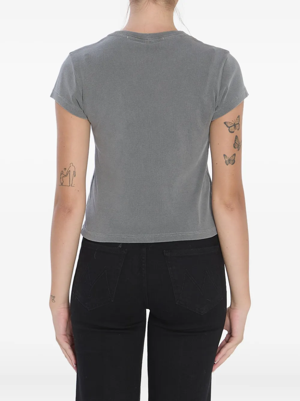 Alexander Wang Baby Tee With Hotfix Graphic In Gray