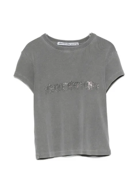 Alexander Wang crystal hotfix logo T-shirt