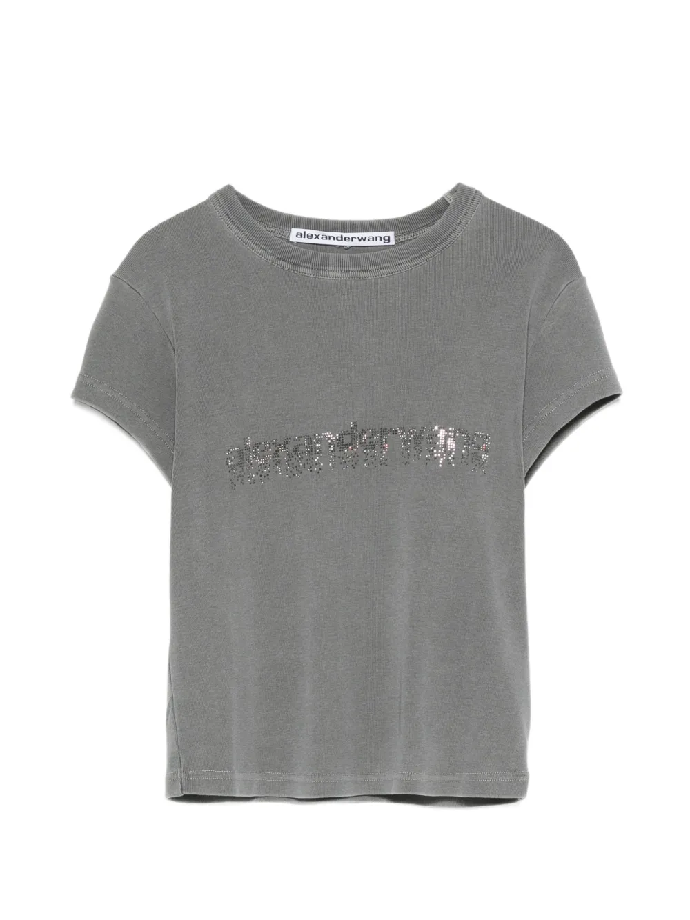 Alexander Wang crystal hotfix logo T-shirt