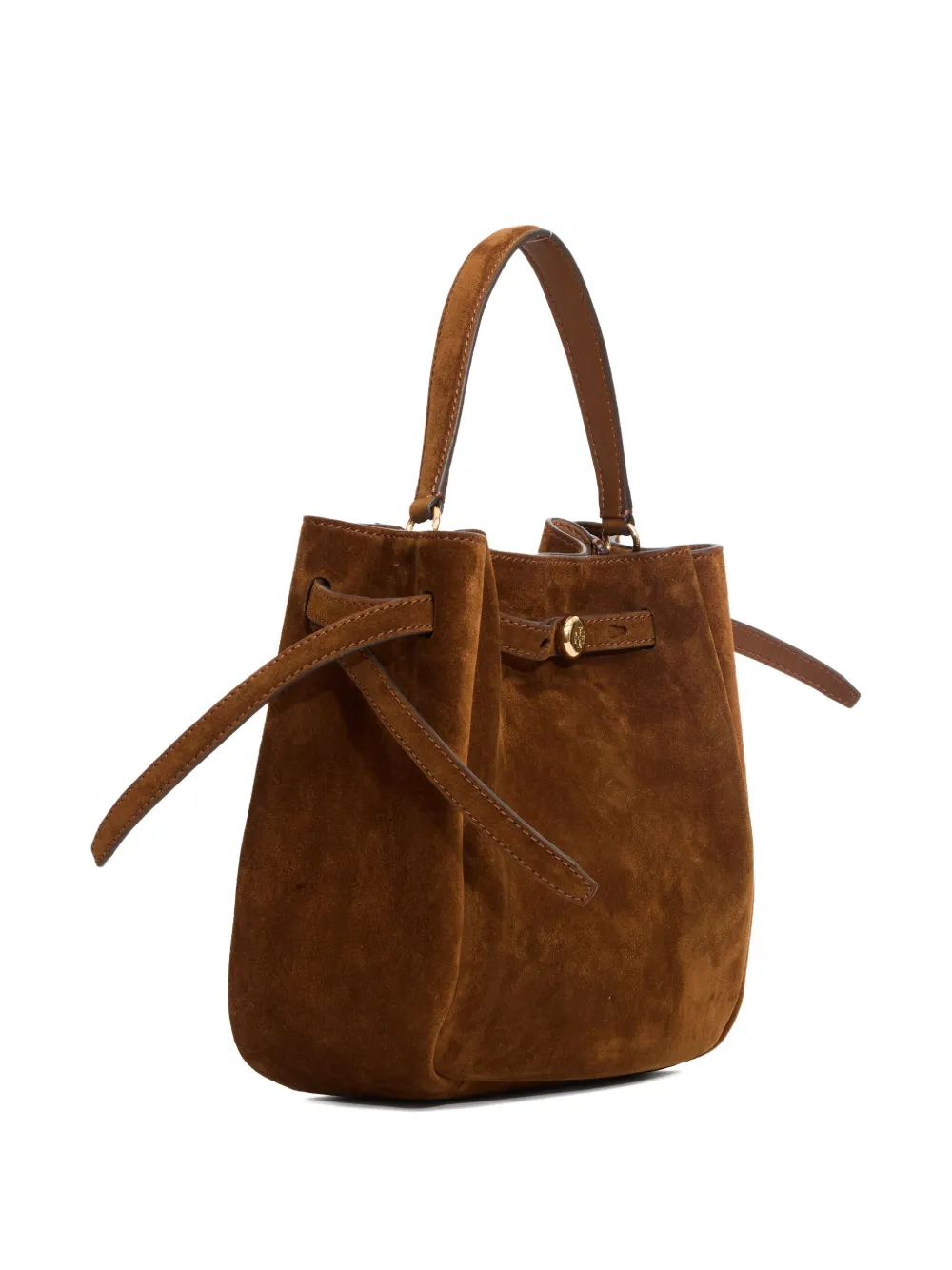 Tory Burch Romy Suede Bucket Bag In Brown