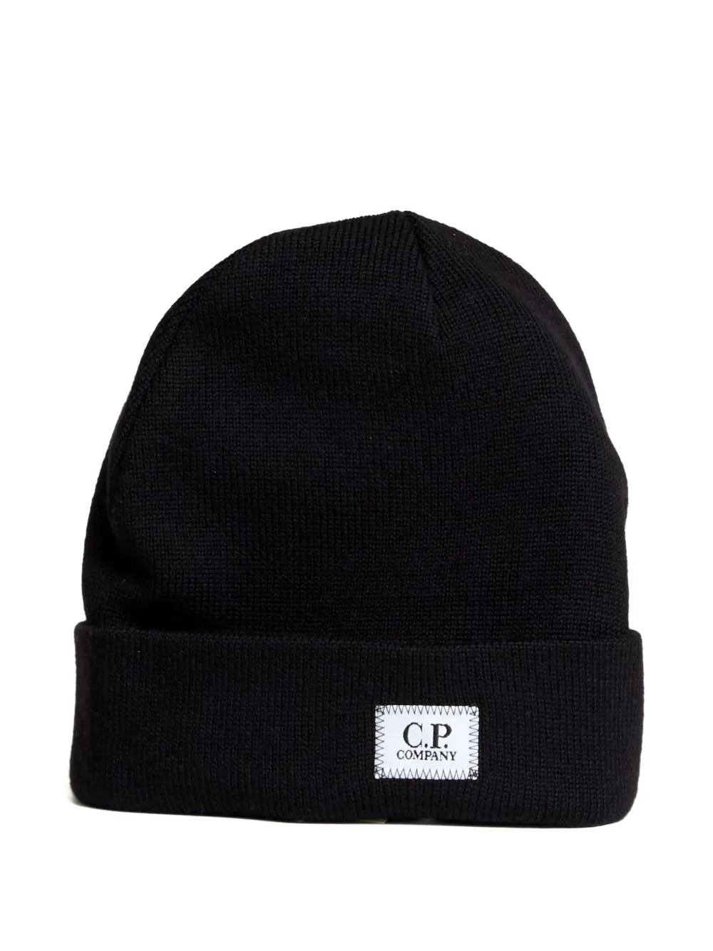 C.p. Company Extrafine Merino Wool Beanie Hat In Black