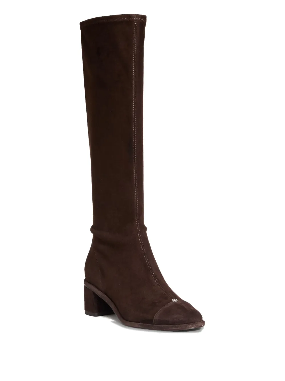 Tory Burch 55mm Cap-toe Knee-high Boots In Brown