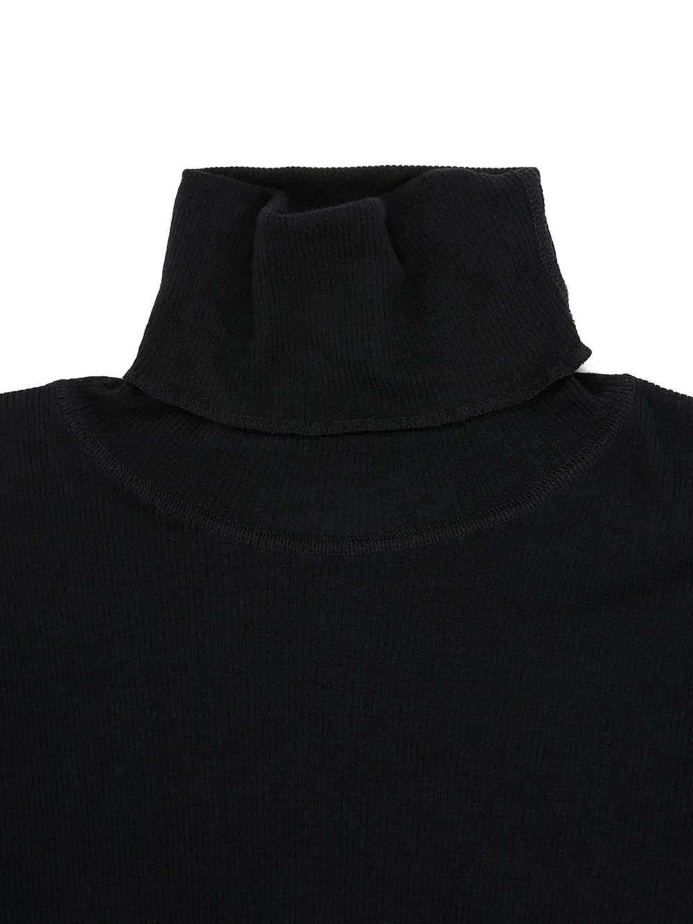 Vis-a-vis Ribbed Jersey Turtleneck In Black