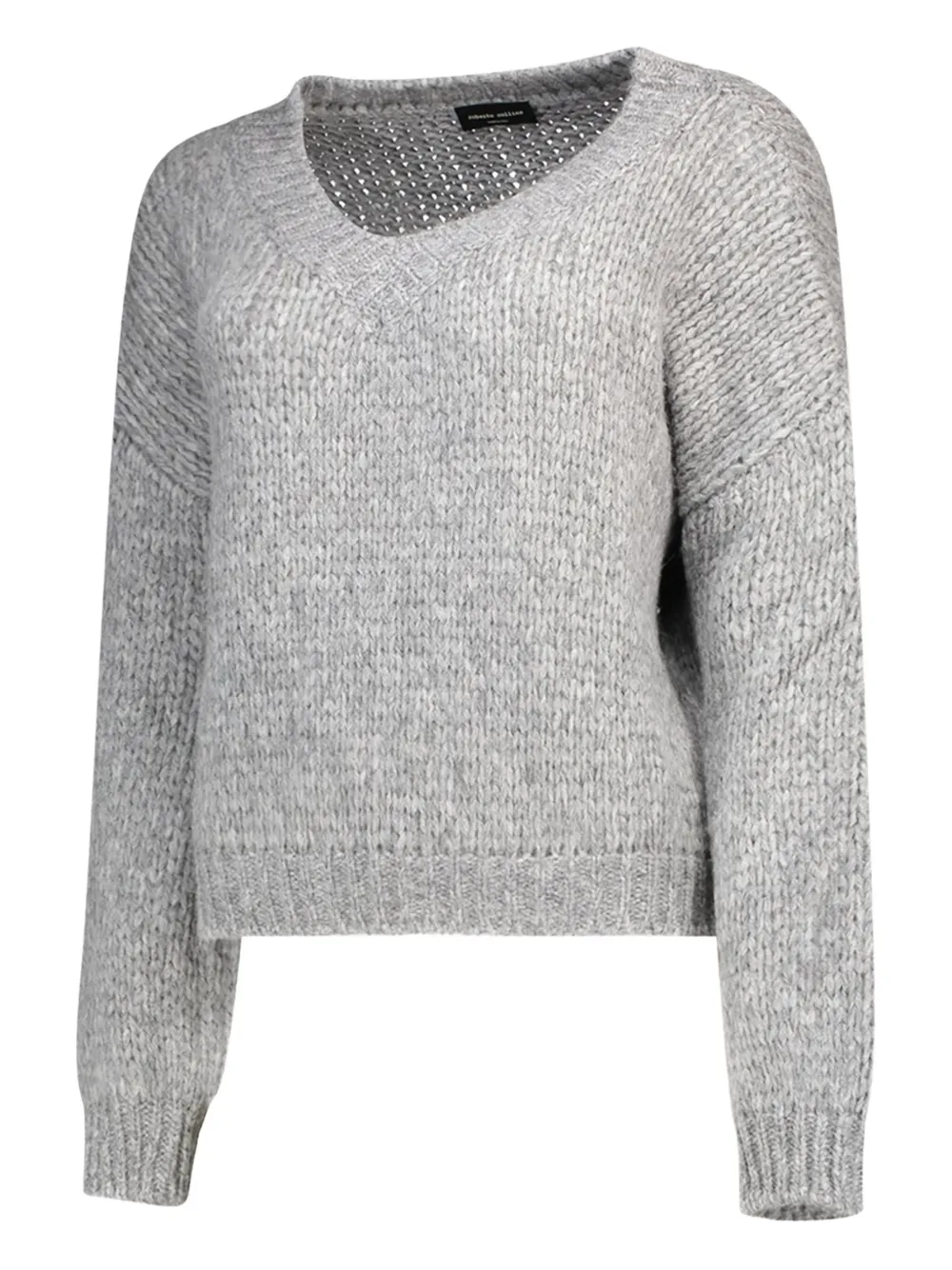 Roberto Collina v-neck long-sleeve knitwear - Grigio