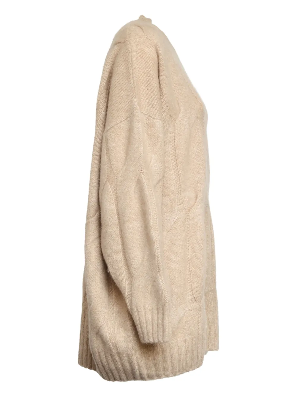 Allude Cable-knit Round-neck Sweater In Neutral