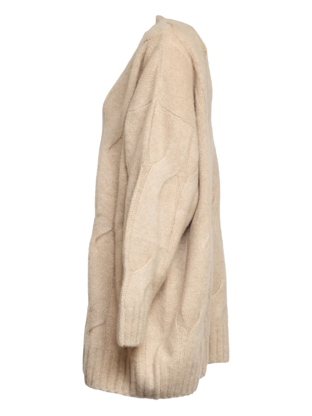 Allude Cable-knit Round-neck Sweater In Neutral