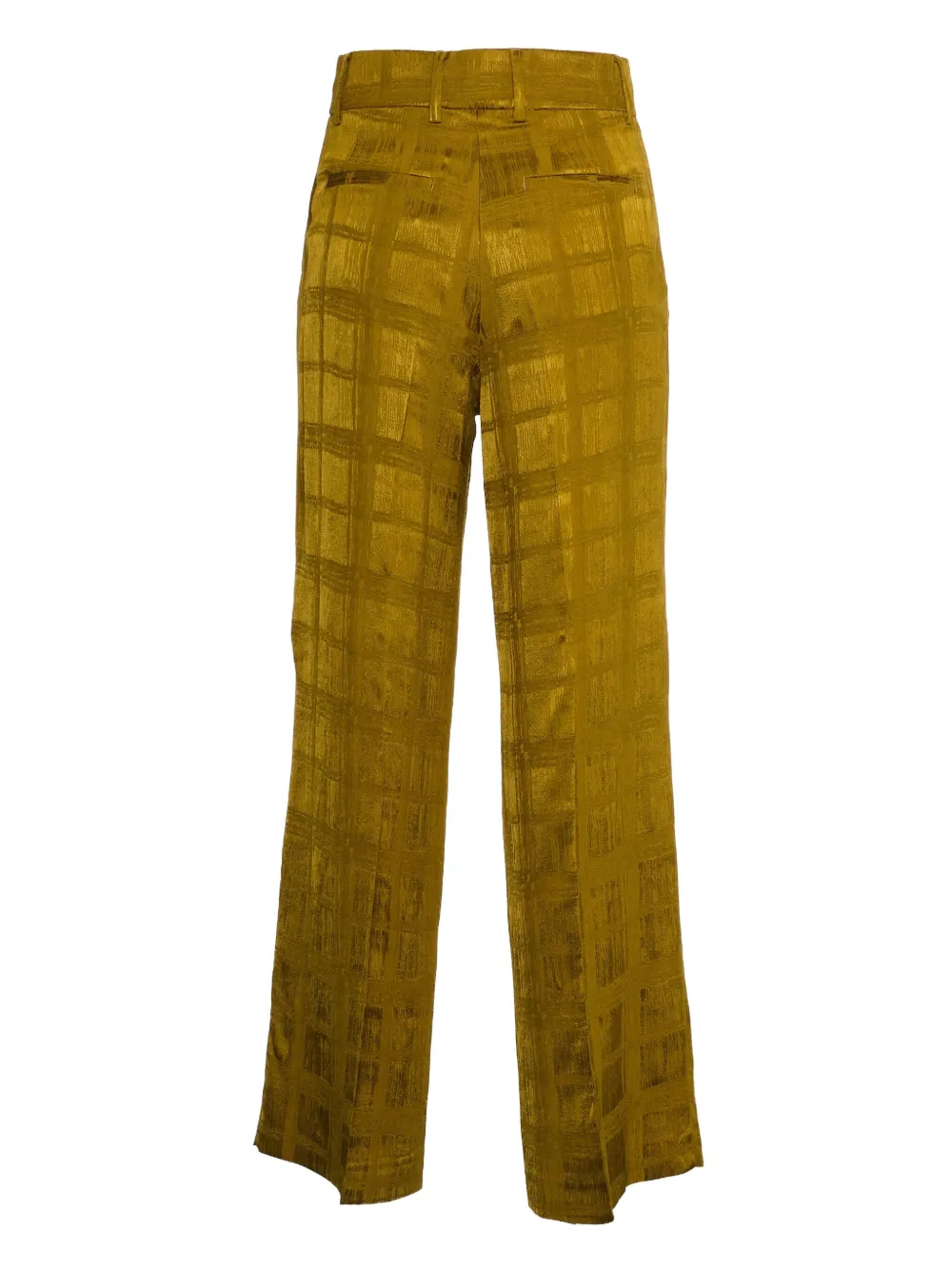 Momoni Mamao geruite straight broek - Geel