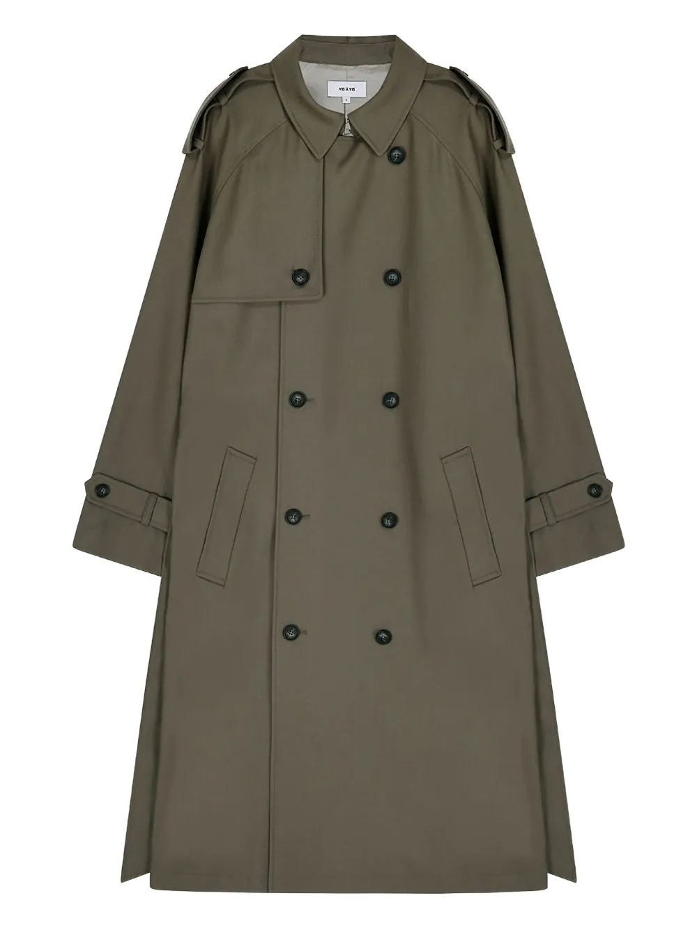 Vis A Vis double-breasted belted wool coat | Green | Image 1