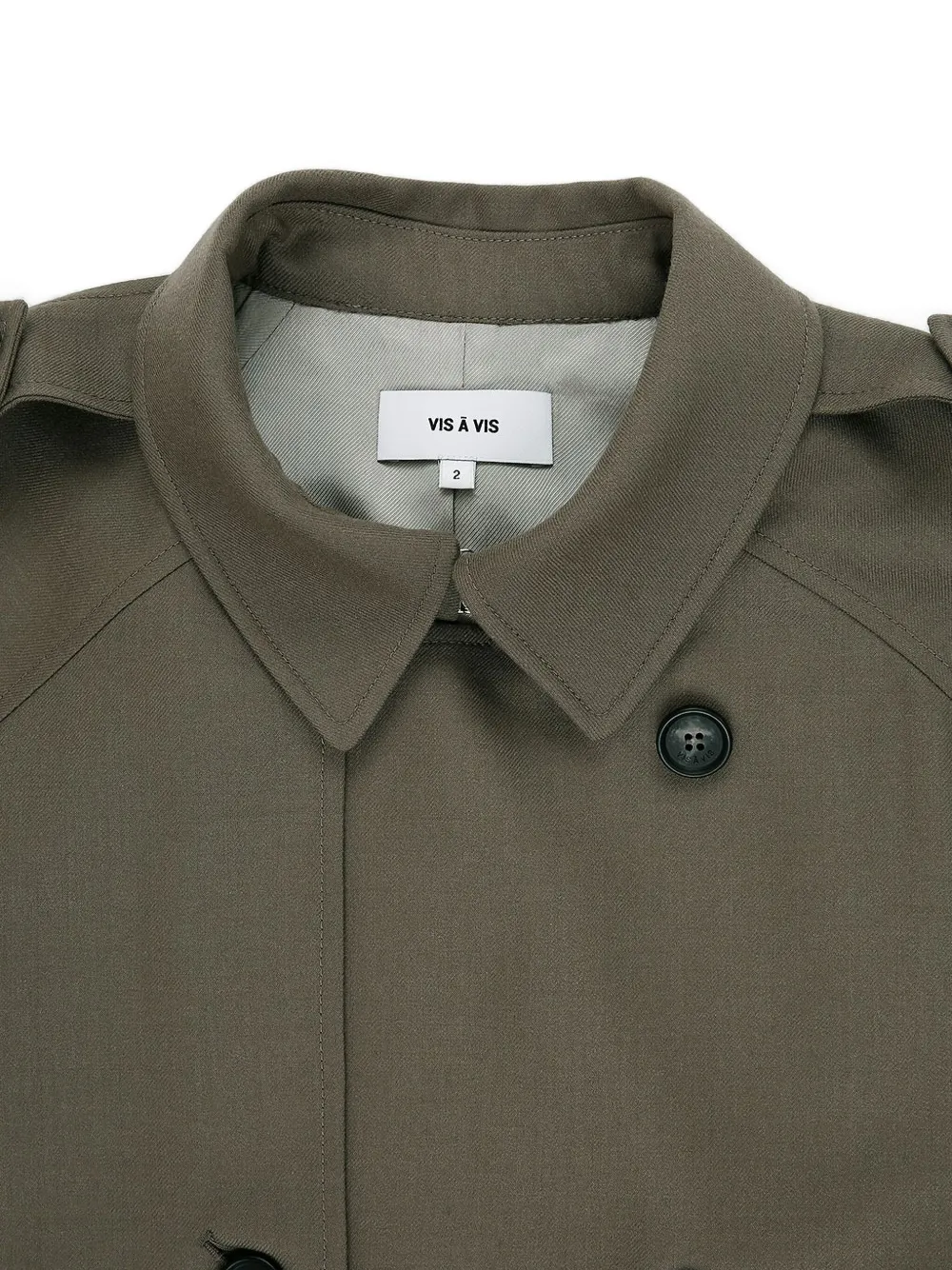 Vis-a-vis Double-breasted Belted Wool Coat In Green