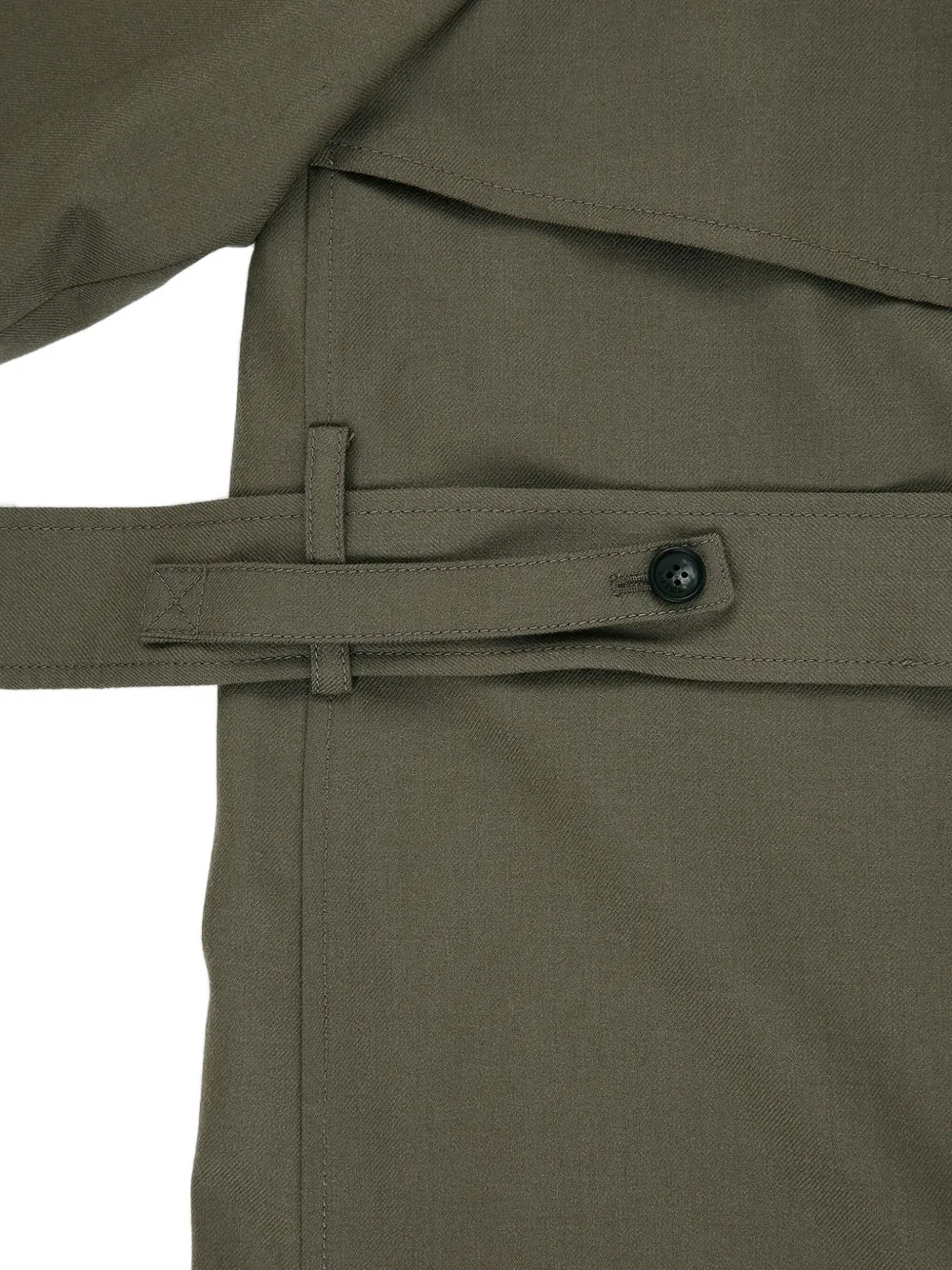 Vis-a-vis Double-breasted Belted Wool Coat In Green