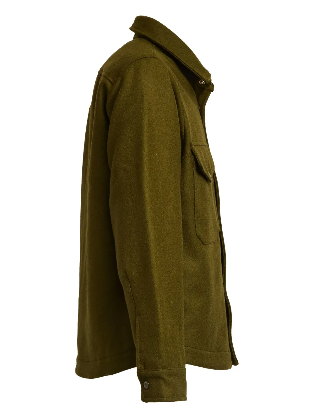 Ceccarelli Heavy Wool Shirt Jacket In Green