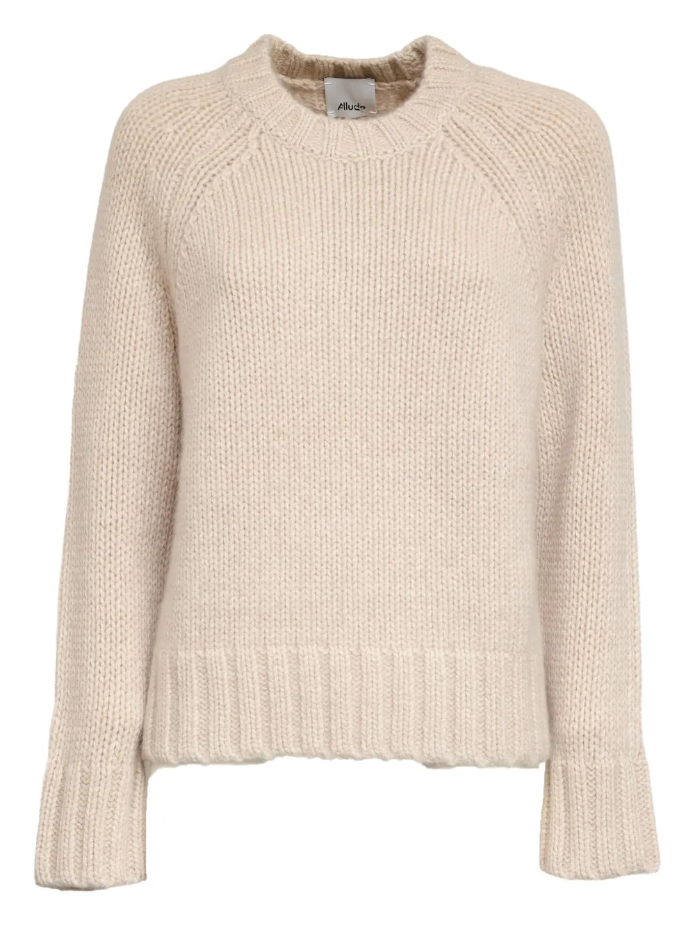 Allude ribbed-knit round-neck sweater - Toni neutri