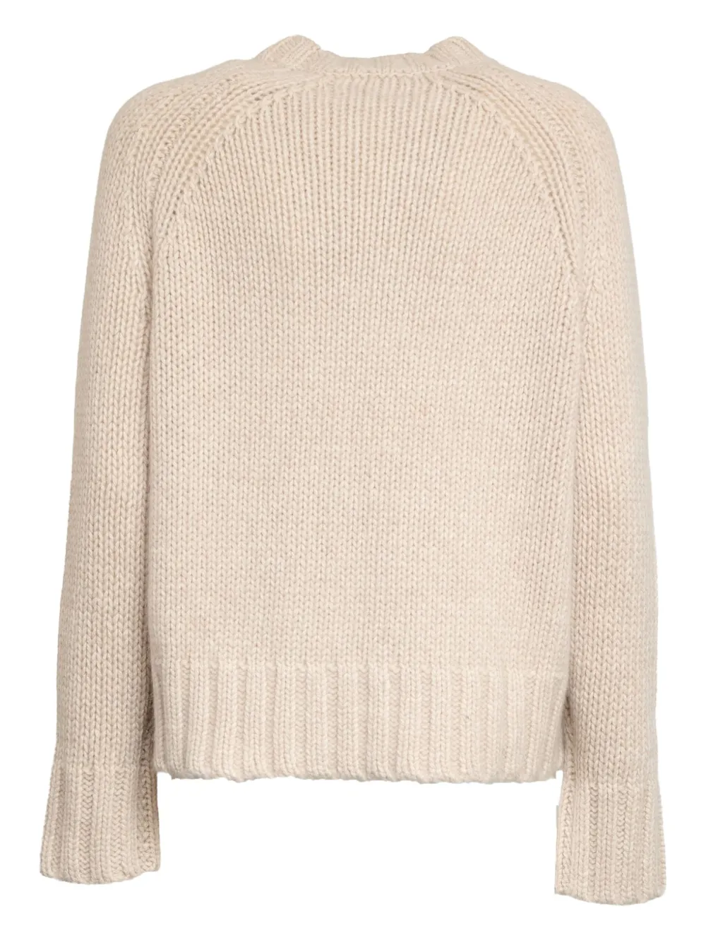 Allude Ribgebreide trui met ronde hals Beige