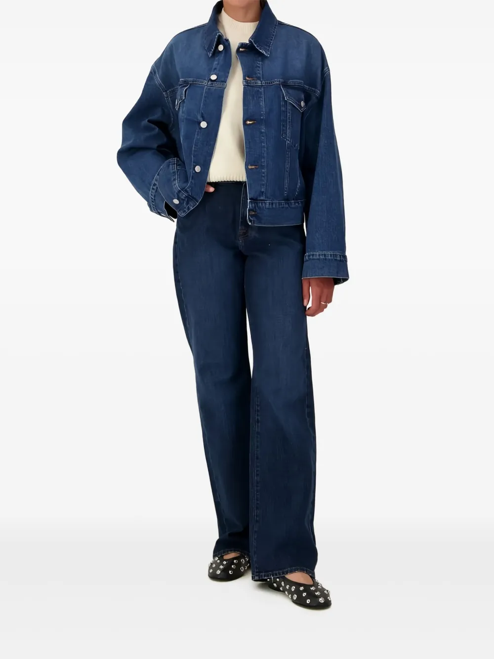 7 For All Mankind chamarra de mezclilla con botones | Chamarras de mezclilla | Image 2