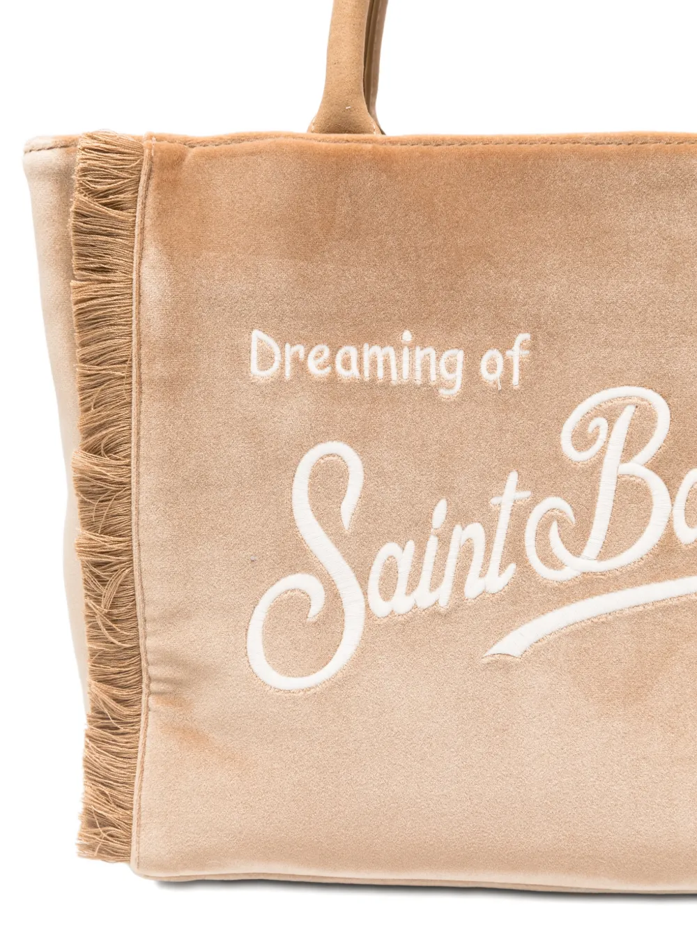 MC2 Saint Barth Fluwelen boekentas met franje Bruin