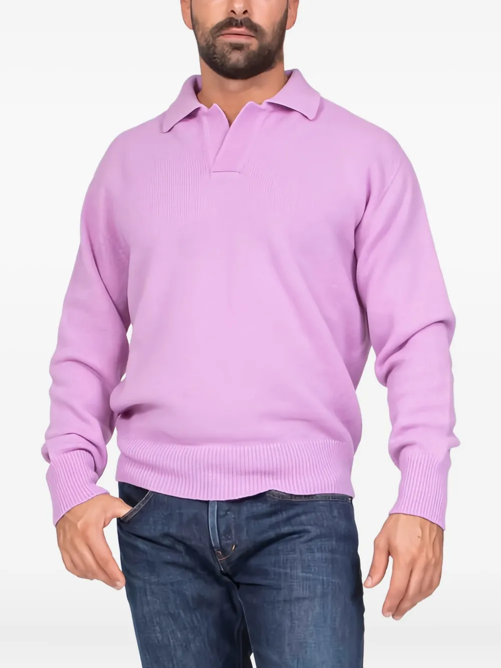 AMARANTO  playera tipo polo tejida | rosado | Image 1