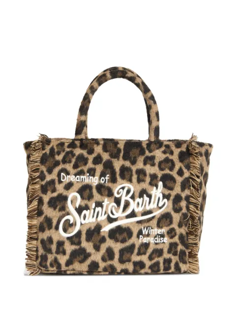 MC2 Saint Barth leopard-print fringe tote bag