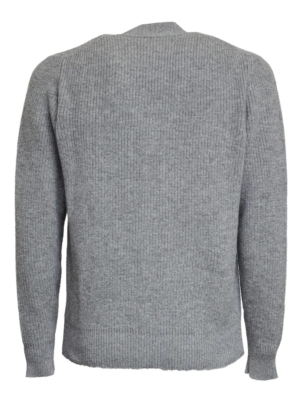 Filippo De Laurentiis Front-pockets Ribbed-knit Cardigan In Gray