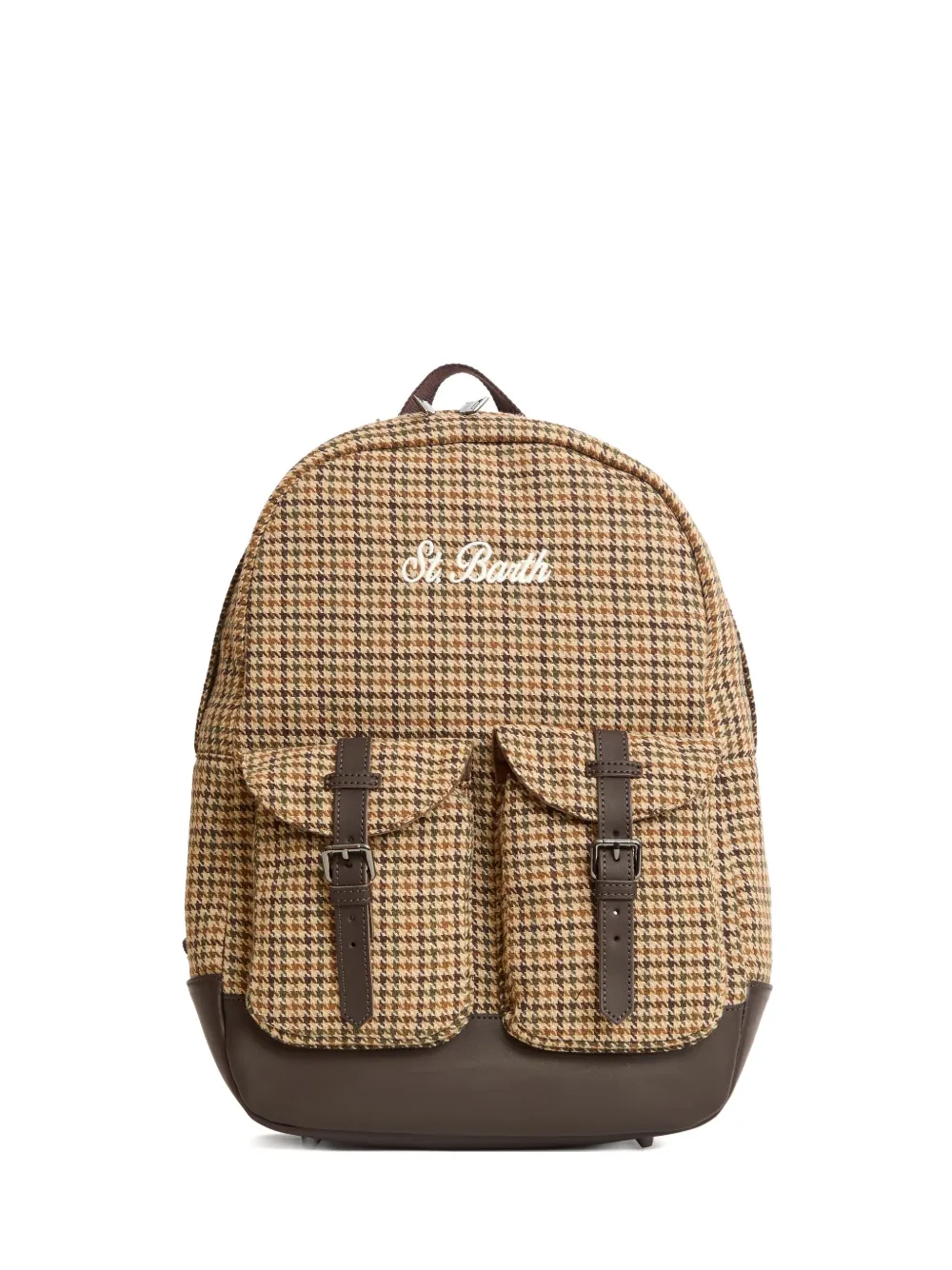 Mc2 Saint Barth Houndstooth Pocket Backpack In Neutral
