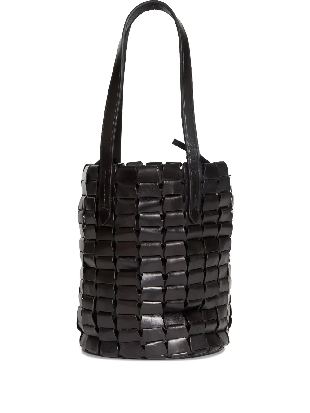 Dragon Diffusion Link Leather Bucket Bag In Black
