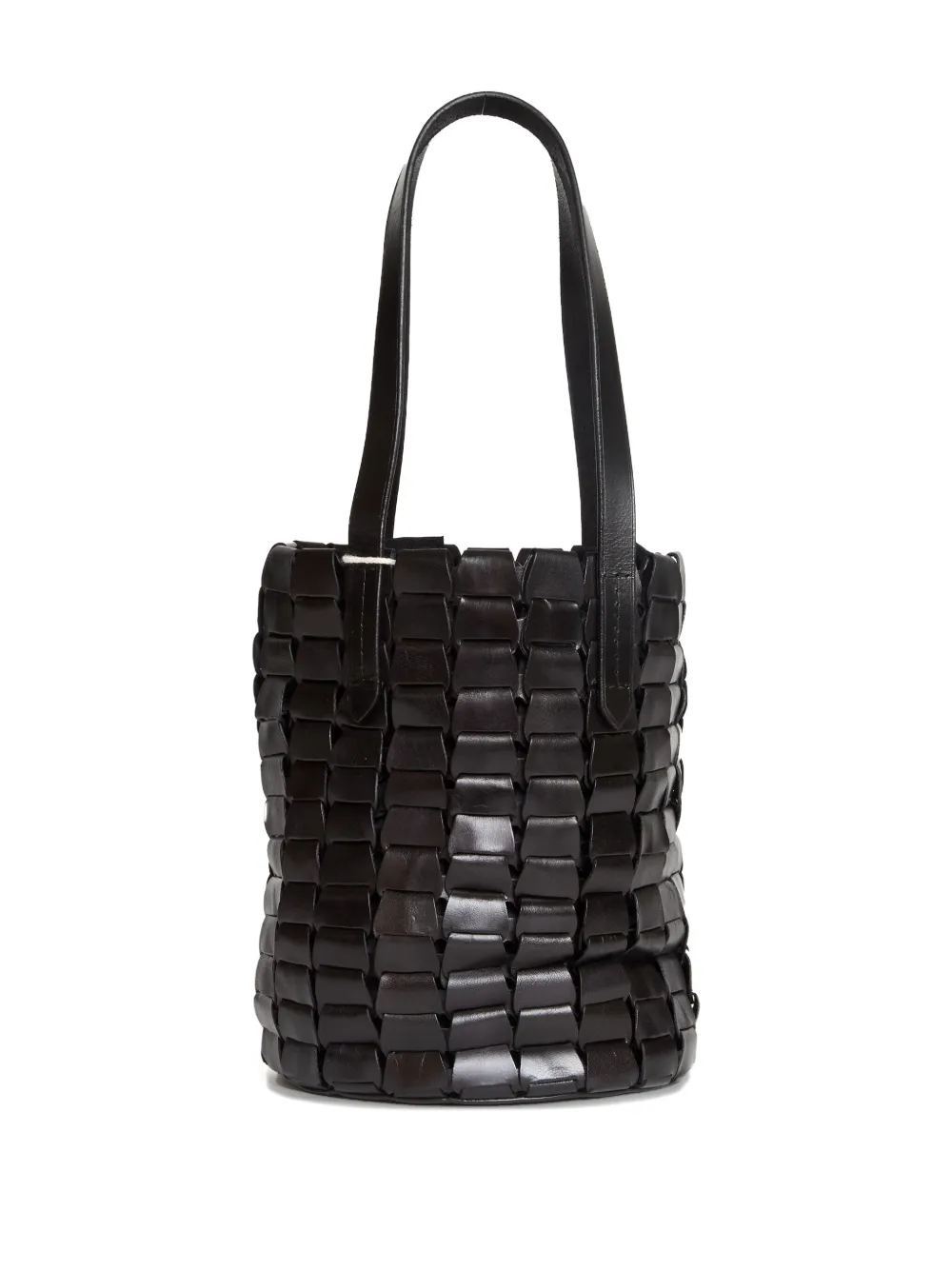Dragon Diffusion Link Leather Bucket Bag In Black