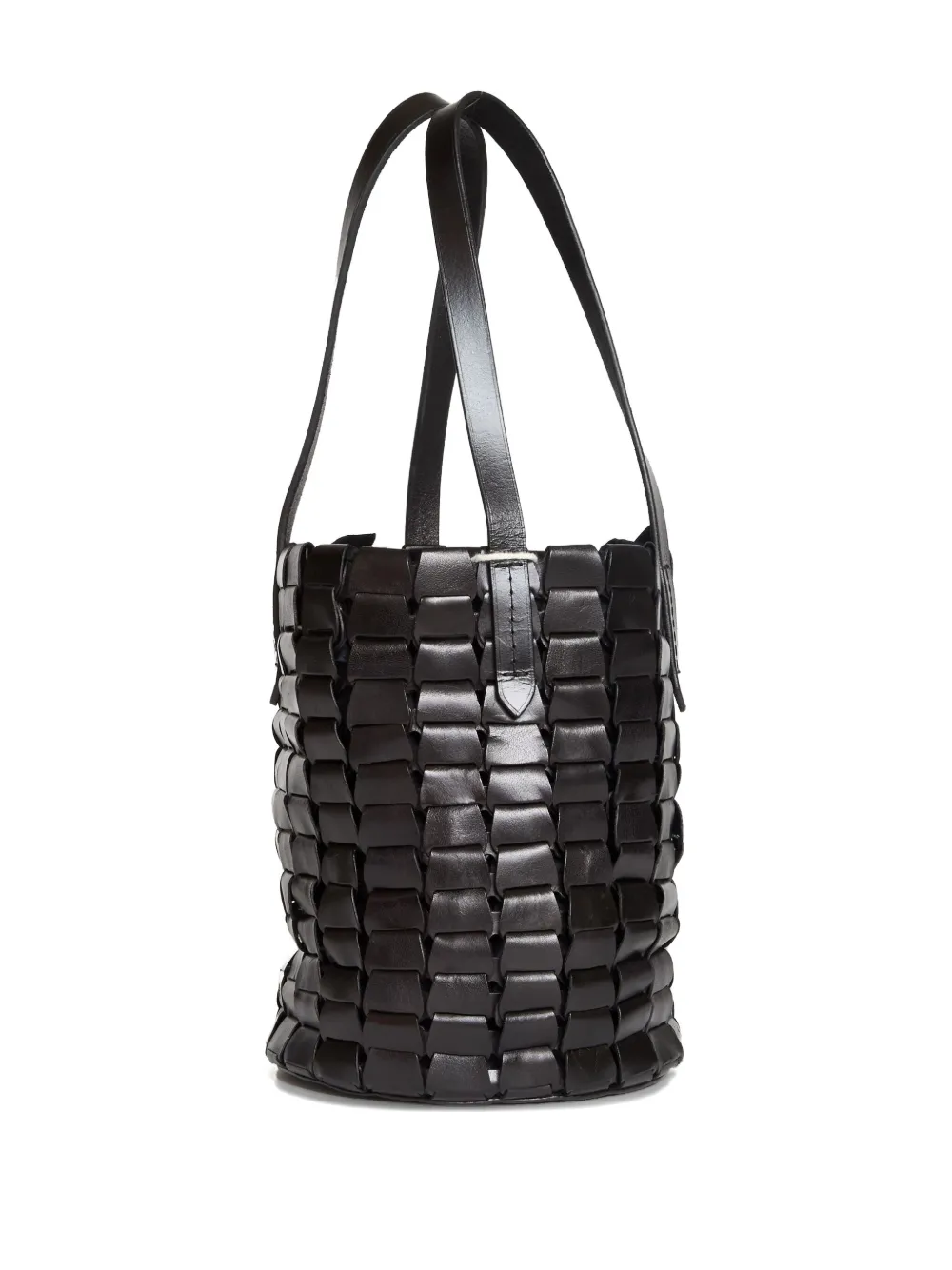 Dragon Diffusion Link Leather Bucket Bag In Black
