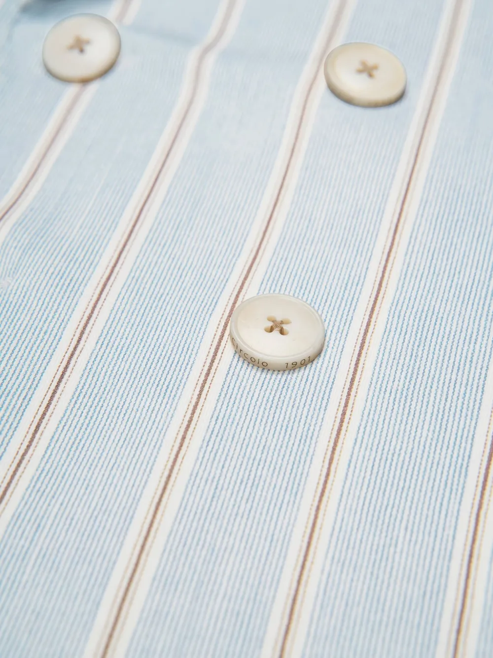 Circolo 1901 Striped-pattern Double-breasted Coat In Blue