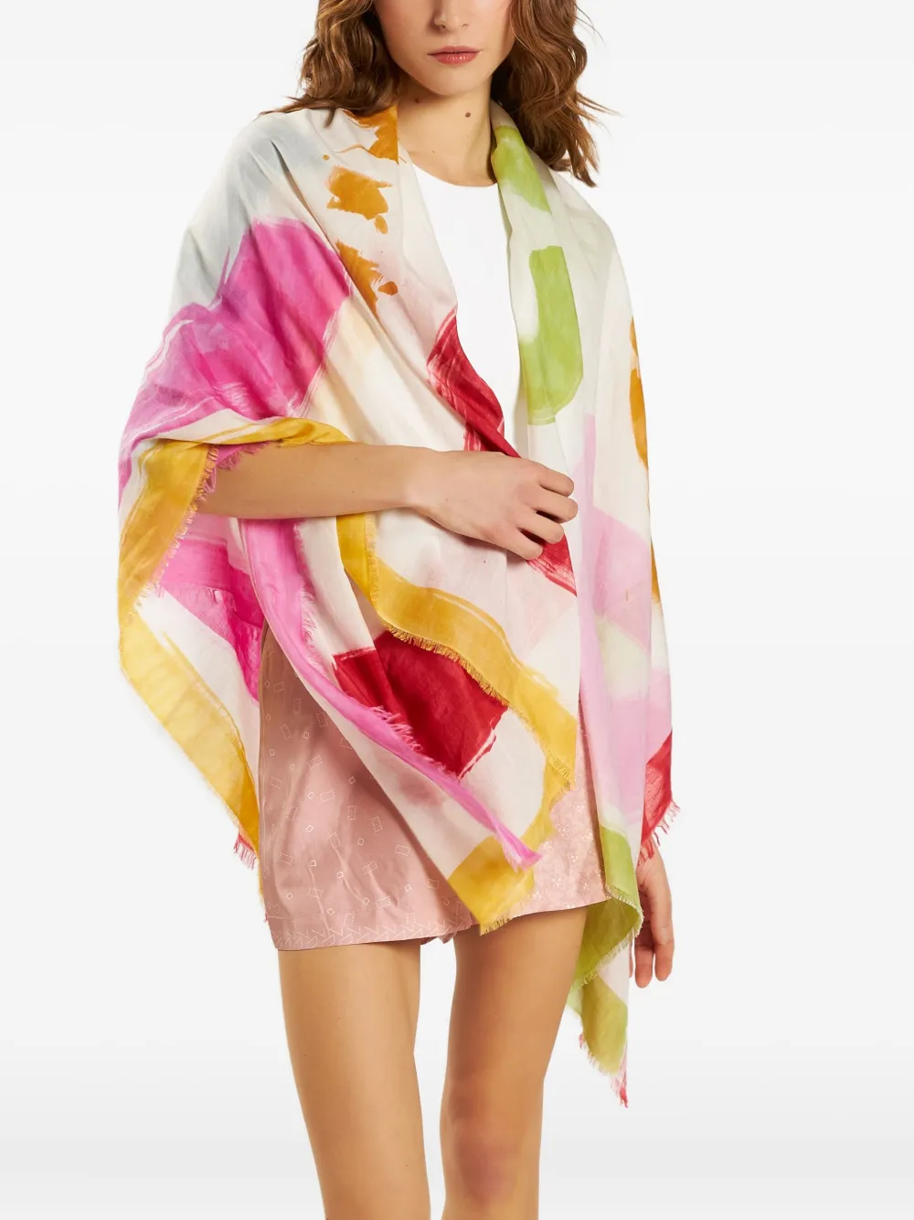 Faliero Sarti Life is Good vierkante sjaal Wit