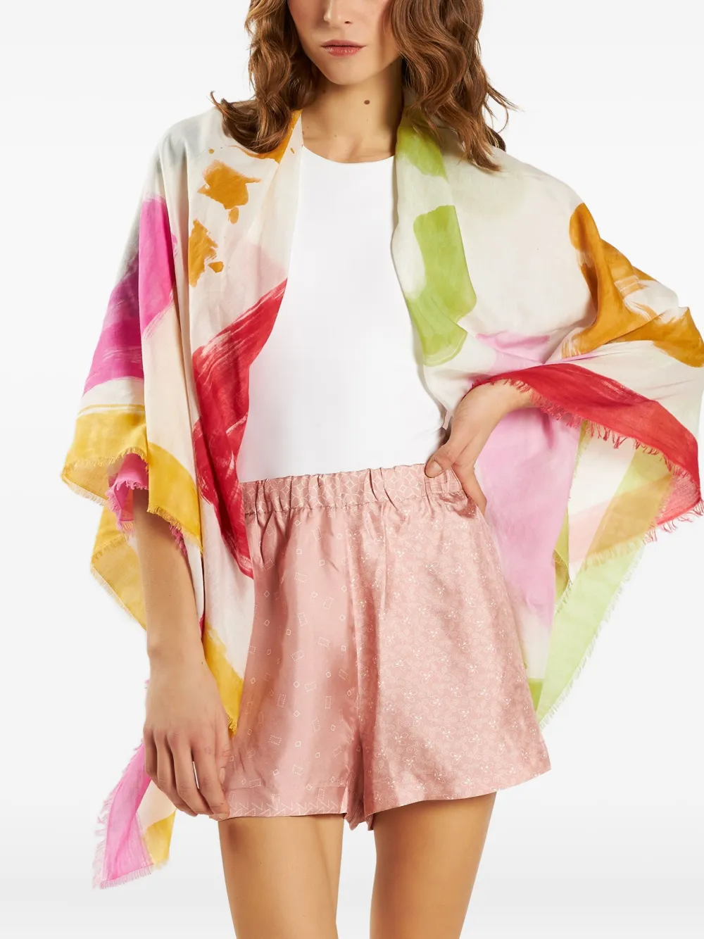 Faliero Sarti Life is Good vierkante sjaal Wit