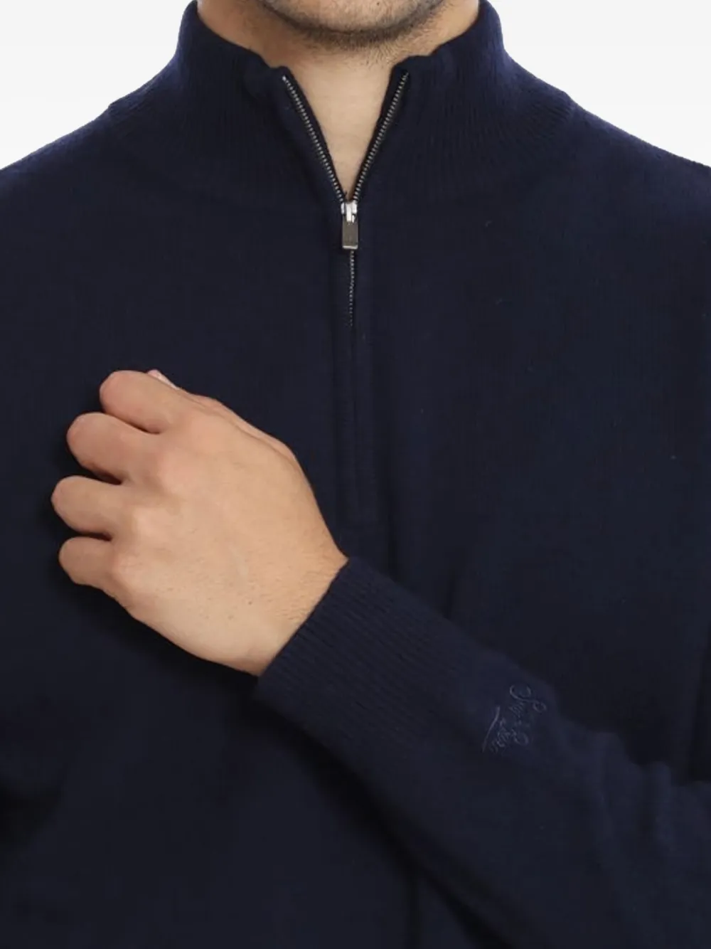 Mc2 Saint Barth Jermyn Zip-up Sweater In Blue