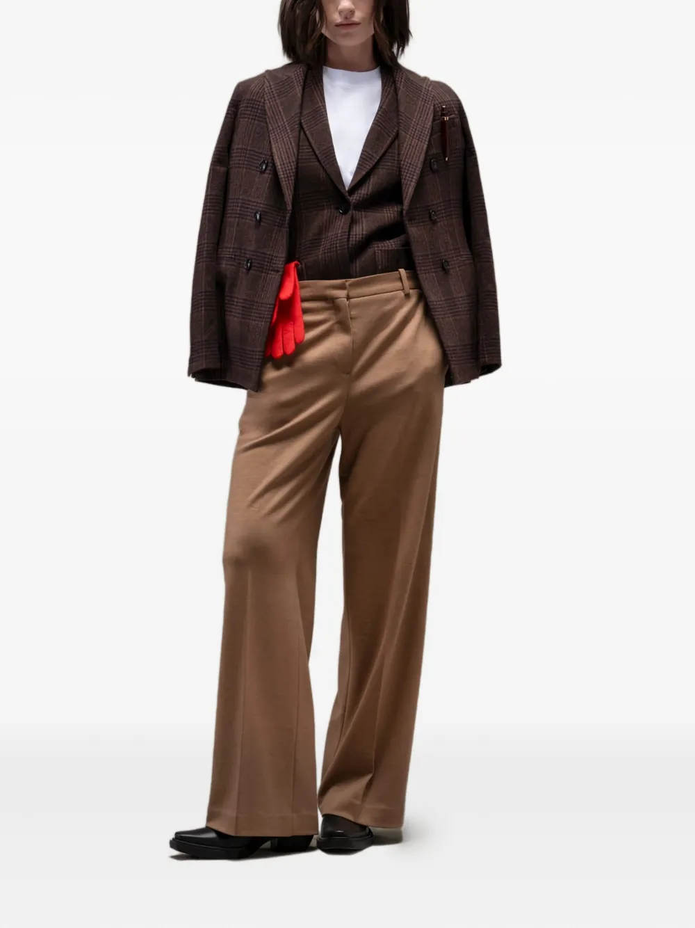 Circolo 1901 Prince Of Wales Patterned Jacket In Brown