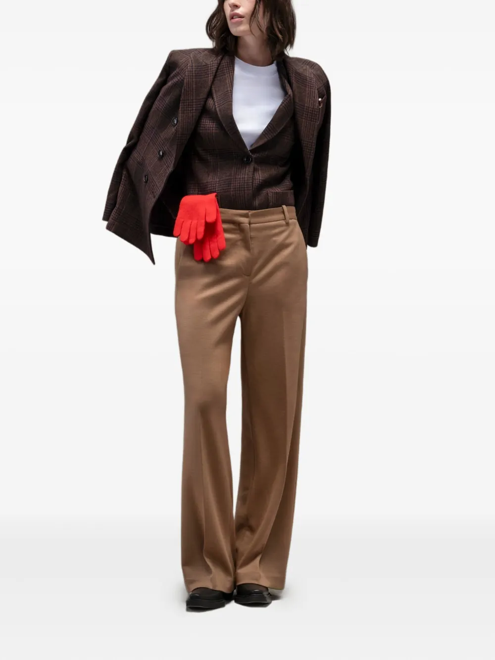 Circolo 1901 Prince Of Wales Patterned Jacket In Brown