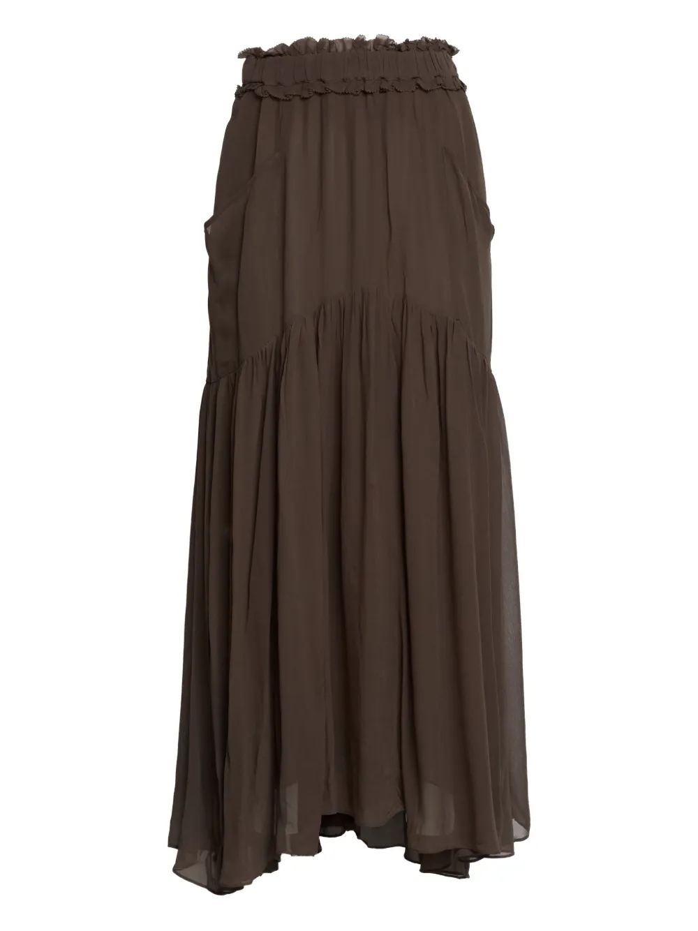 ISABEL MARANT Besma elasticated-waist maxi skirt | Brown | Image 1