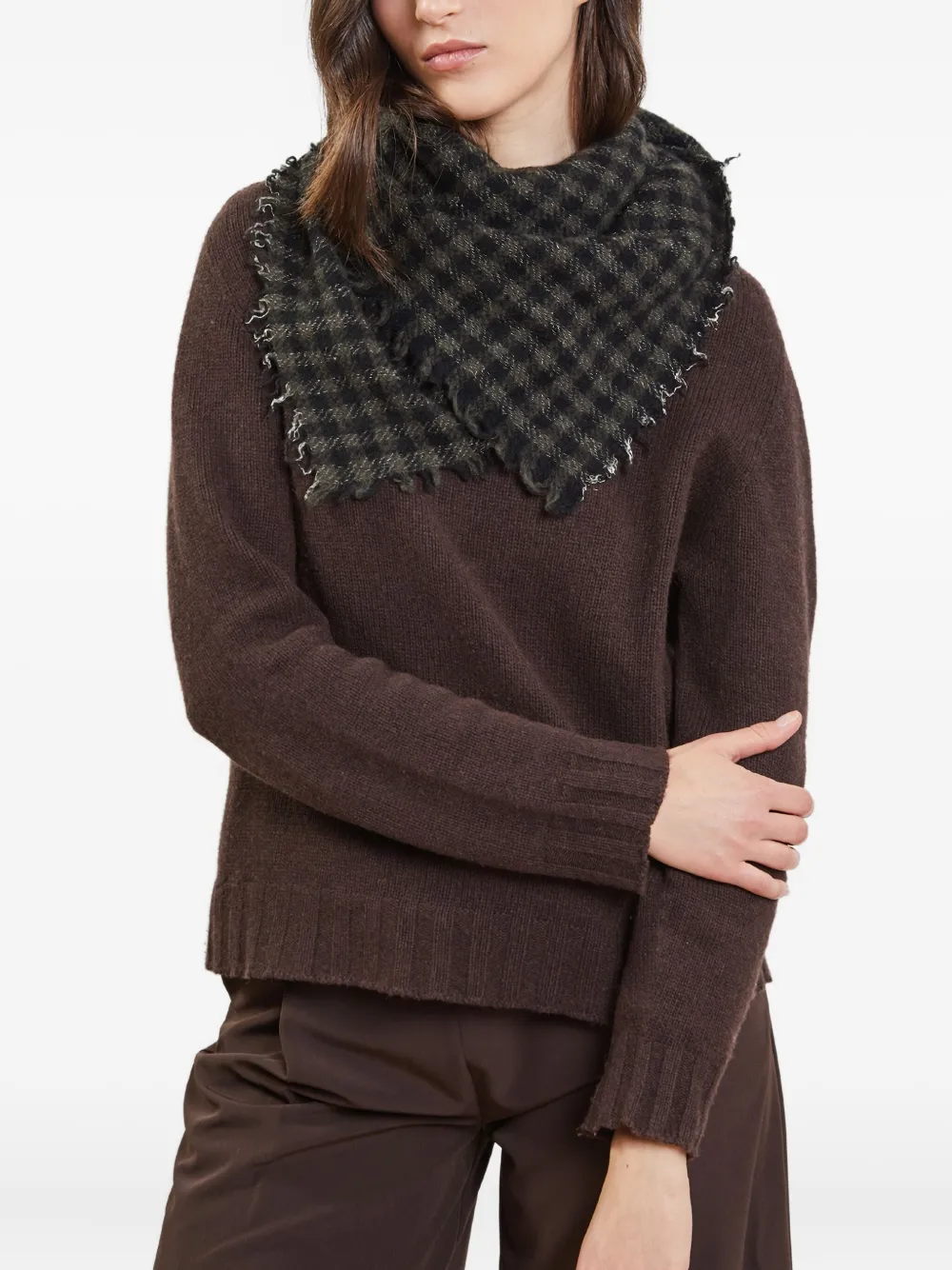 Faliero Sarti Paoletto geruite sjaal Zwart