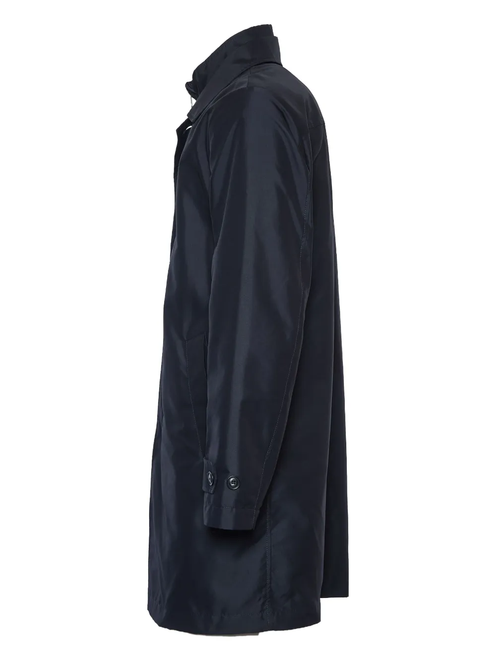 Fay Black Morning Db Front Coat With Concealed Closure In Blue