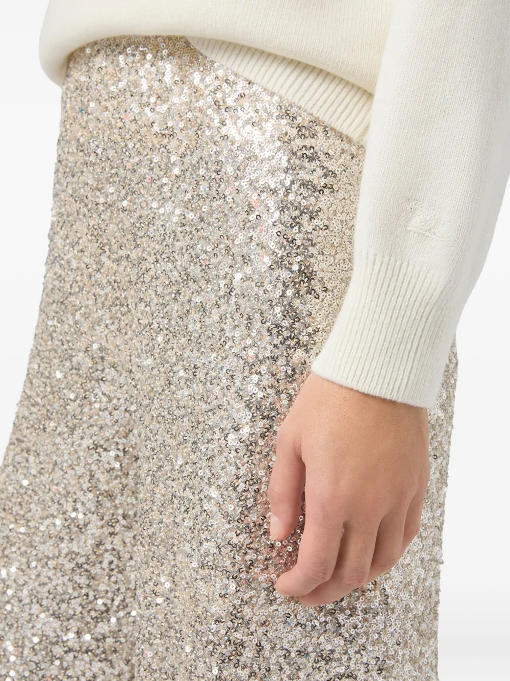 Mc2 Saint Barth Lucette Sequin Trousers In Gold