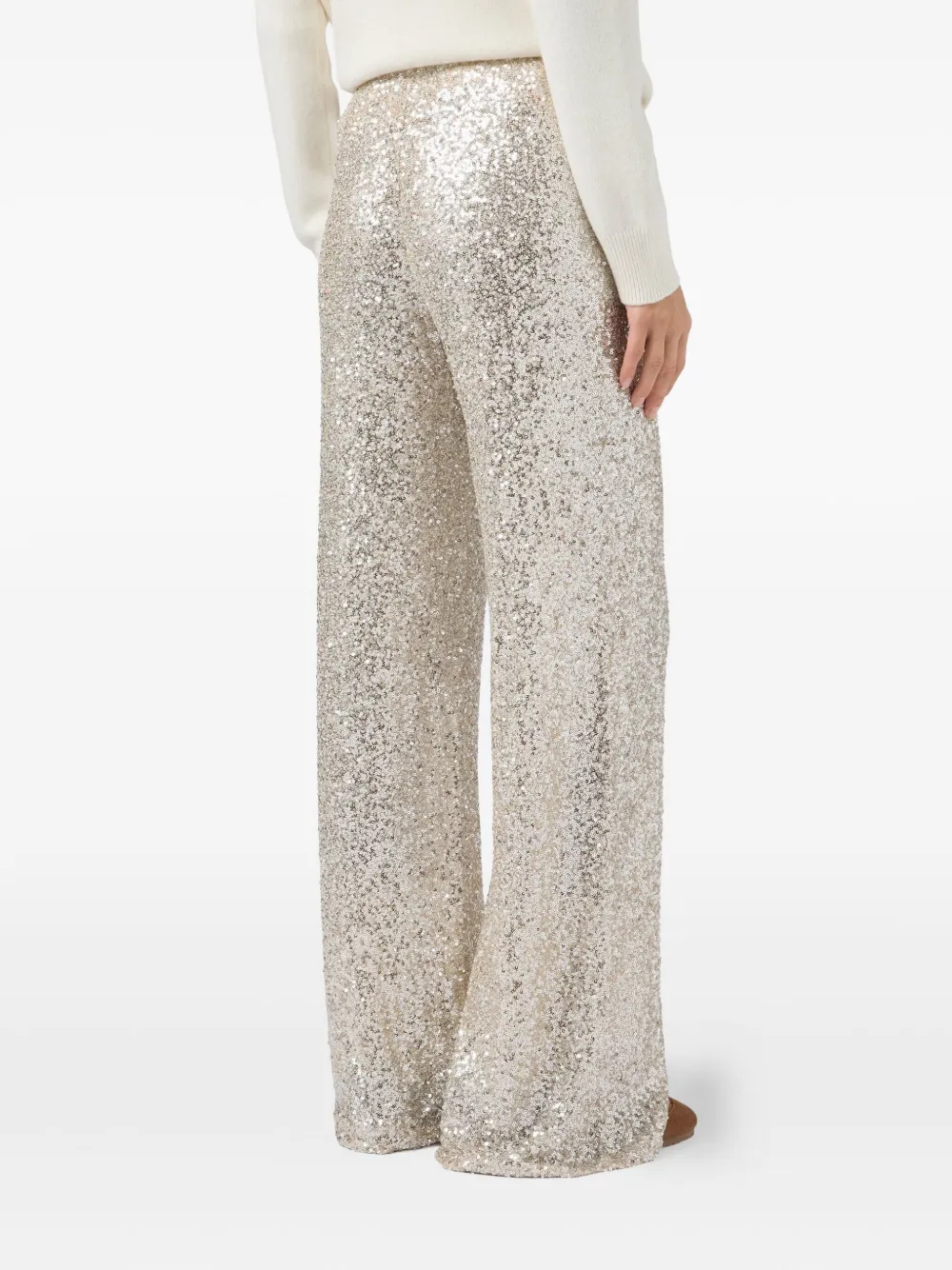 Mc2 Saint Barth Lucette Sequin Trousers In Gold
