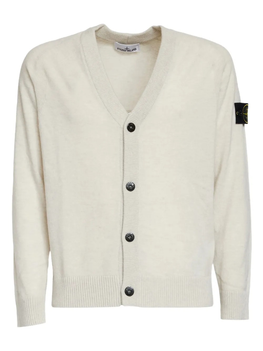 Stone Island cárdigan con botones y cuello en V | blanco | Image 1