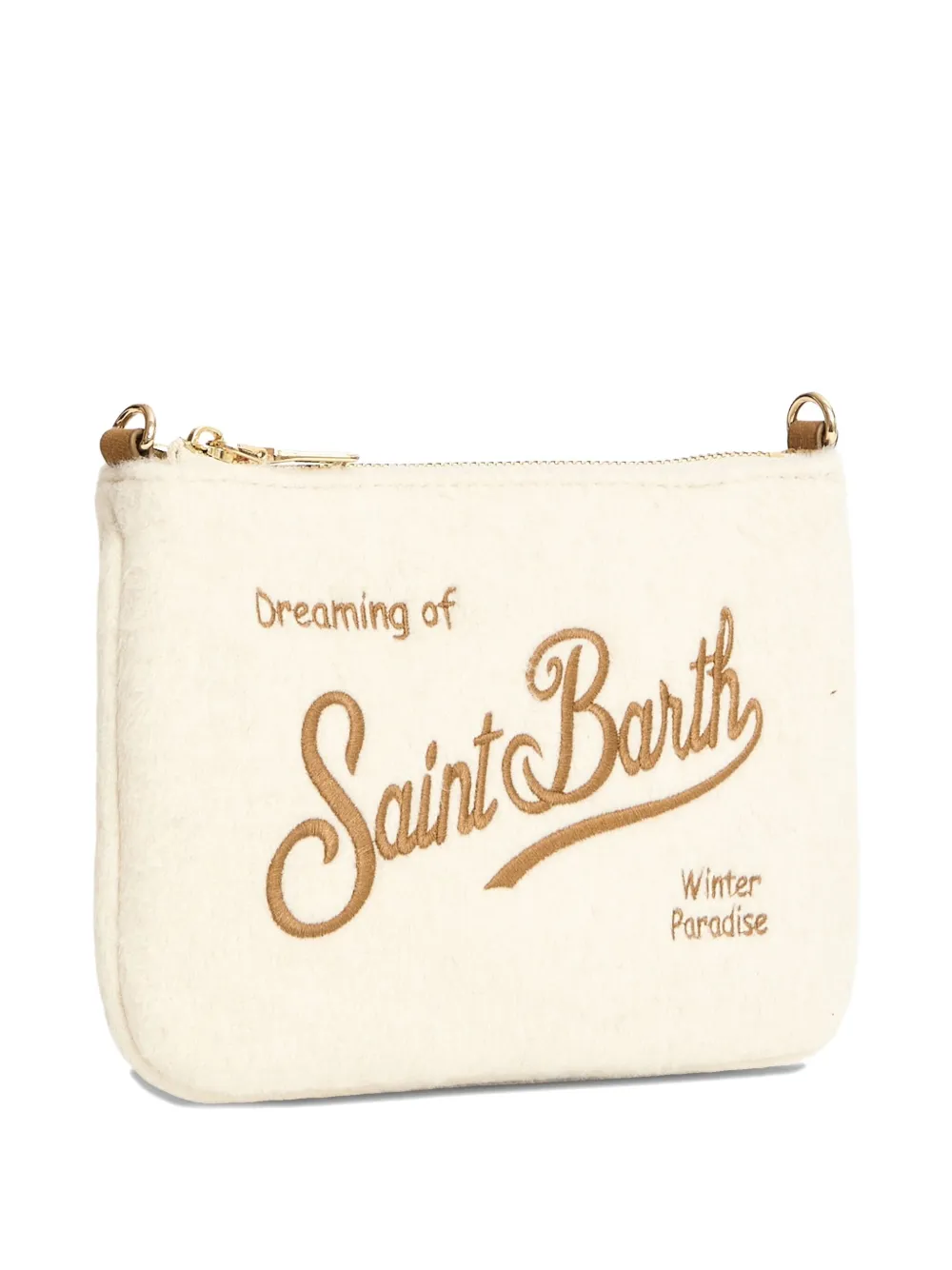 Mc2 Saint Barth Mini Parisienne Embroidered Clutch Bag In Neutral