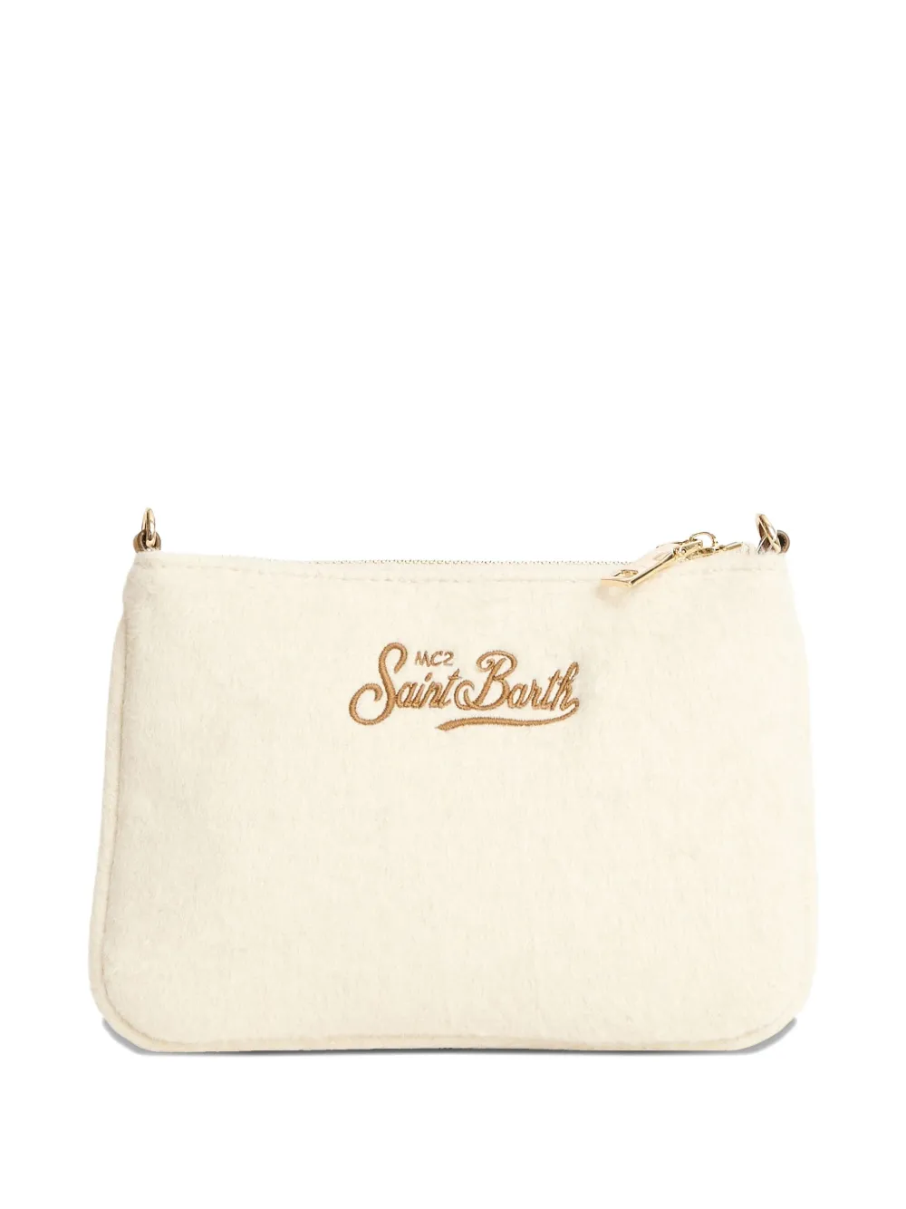 Mc2 Saint Barth Mini Parisienne Embroidered Clutch Bag In Neutral