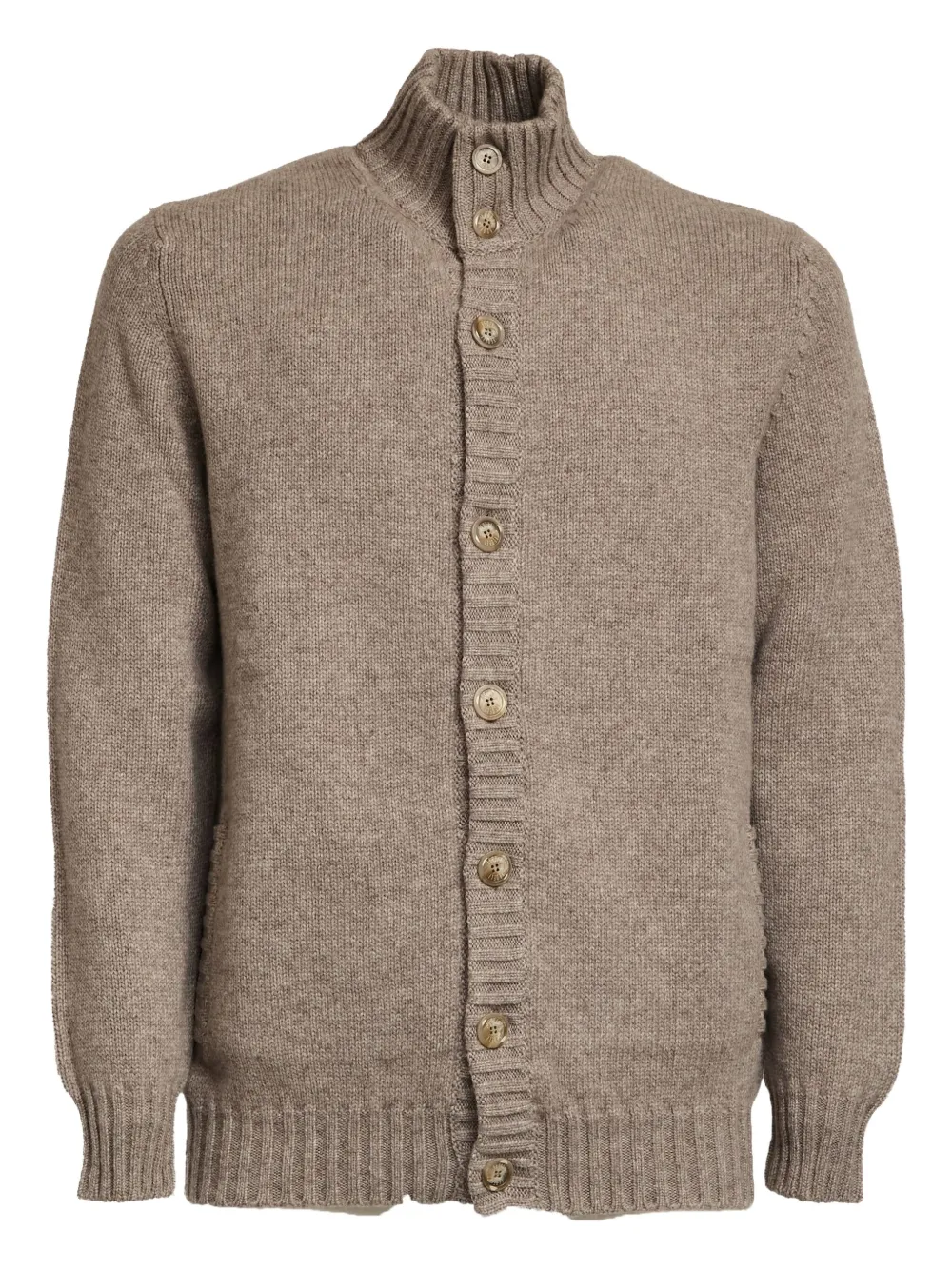 Fedeli stand collar Favonius 428 cardigan | Brown | Image 1