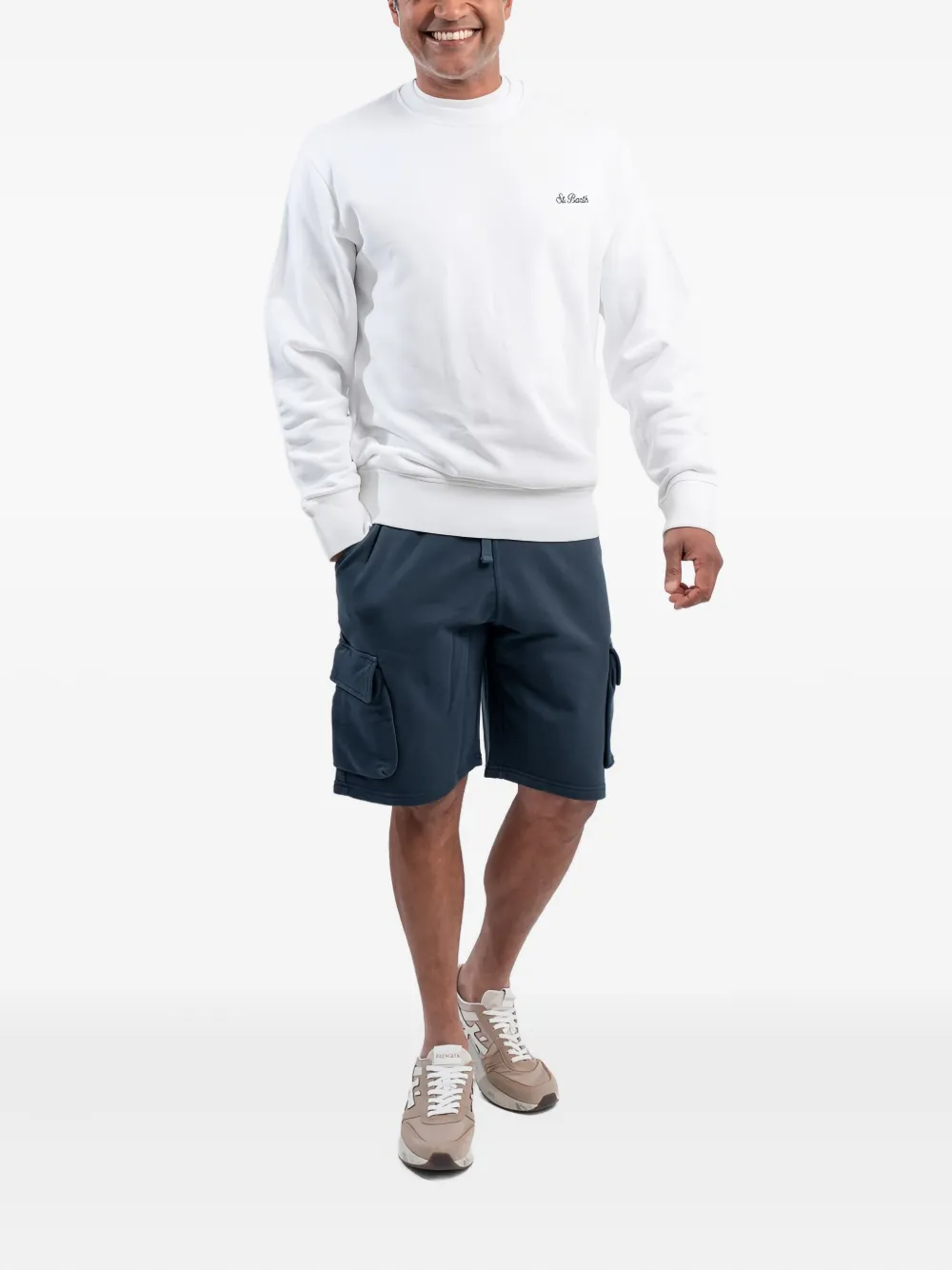 Mc2 Saint Barth Ponza Logo Sweatshirt In White