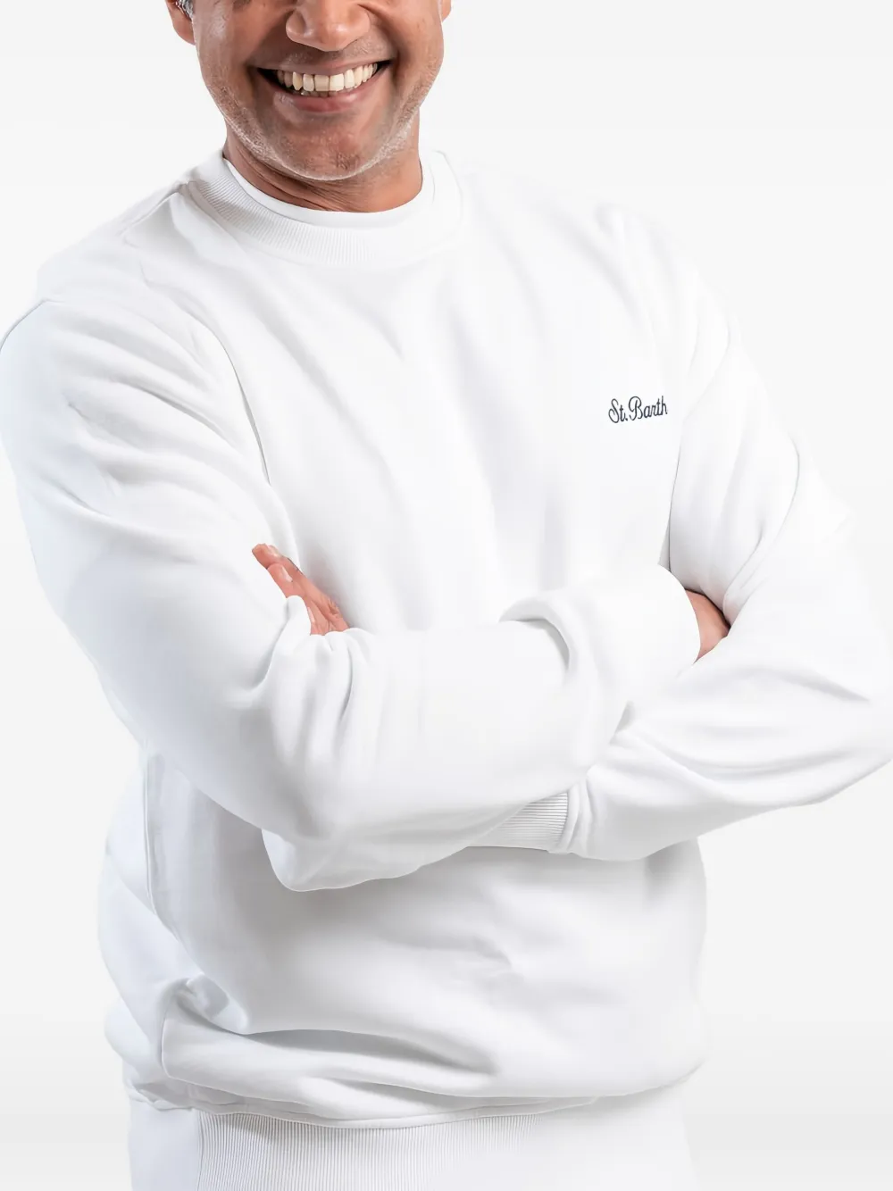 Mc2 Saint Barth Ponza Logo Sweatshirt In White