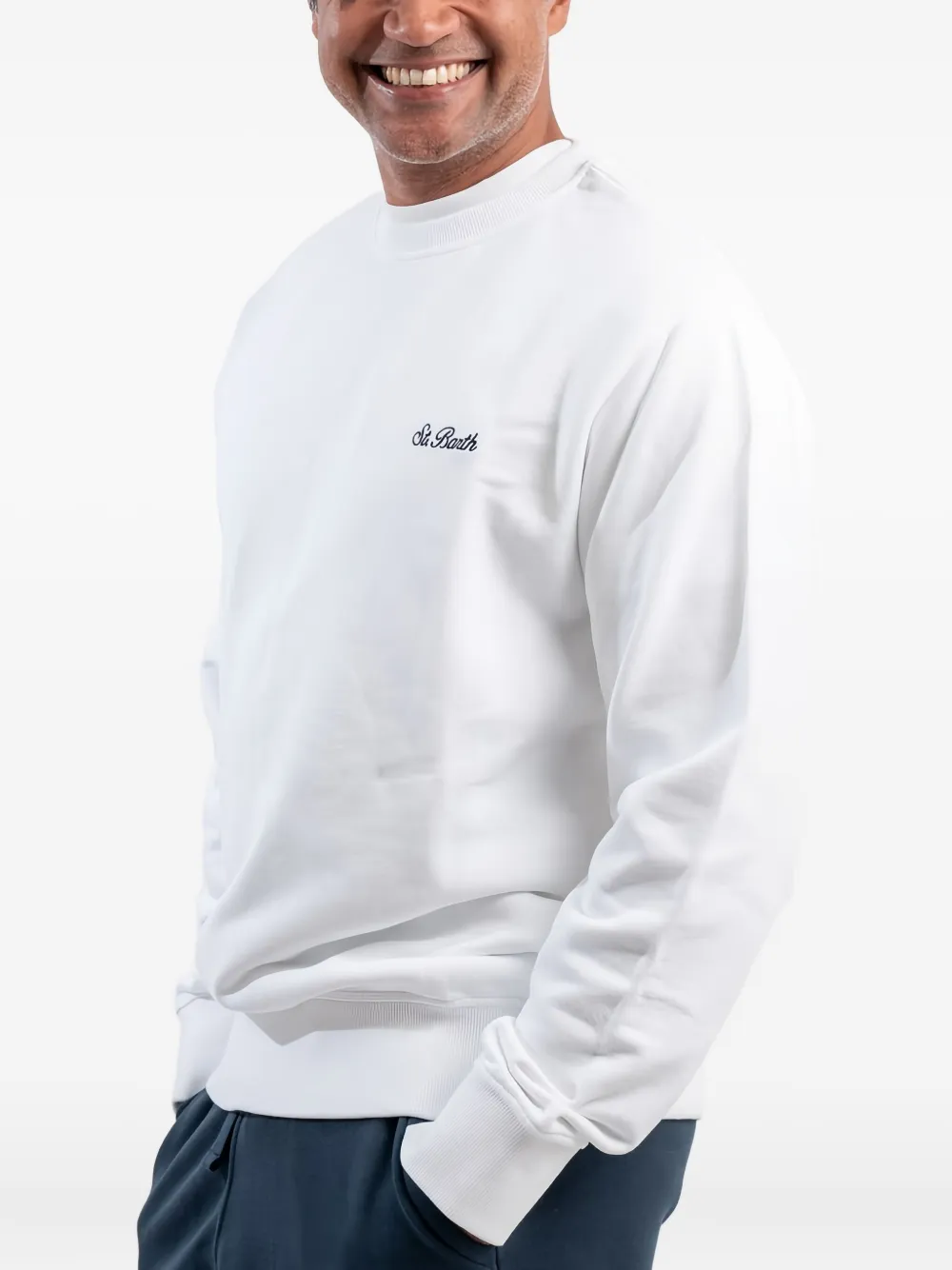 Mc2 Saint Barth Ponza Logo Sweatshirt In White