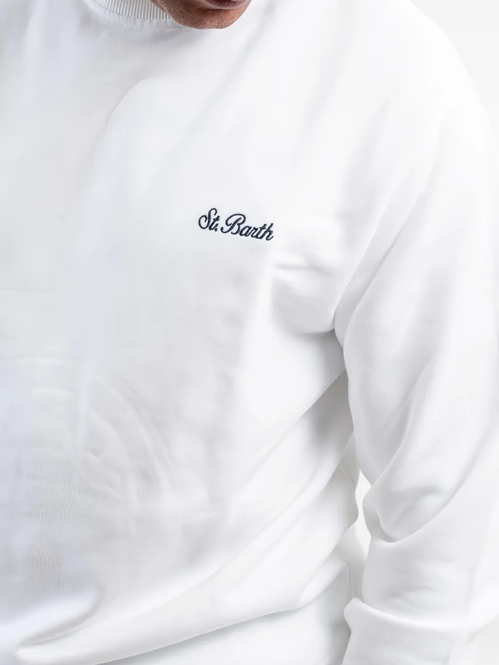 Mc2 Saint Barth Ponza Logo Sweatshirt In White