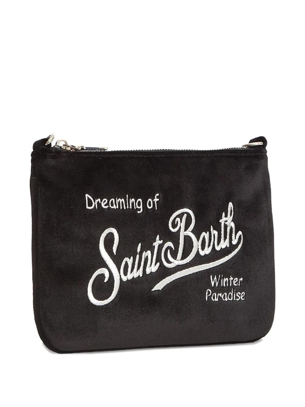 Mc2 Saint Barth Embroidered Parisienne Clutch Bag In Black