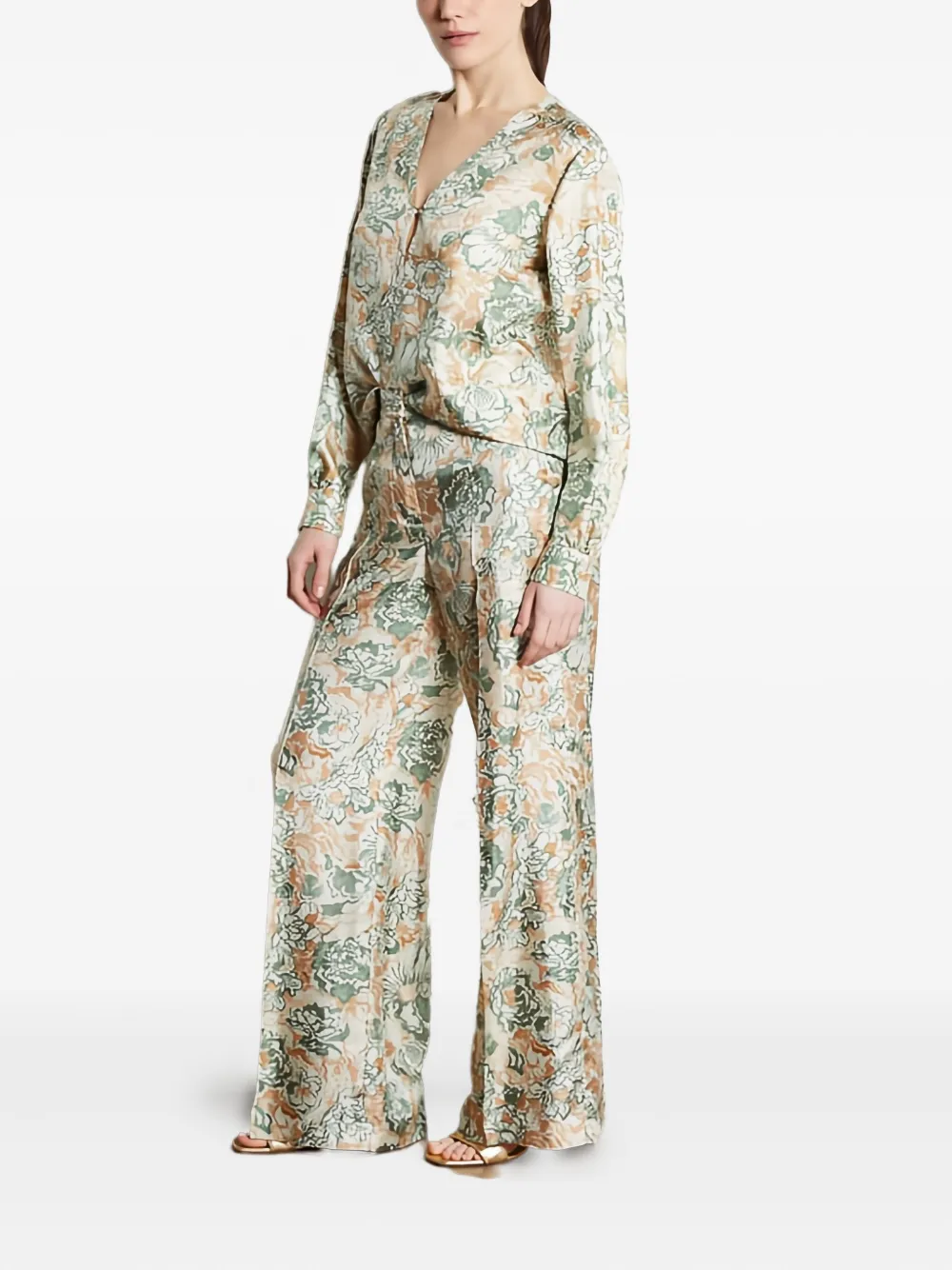Momoní Candeo Floral Trousers In Neutral