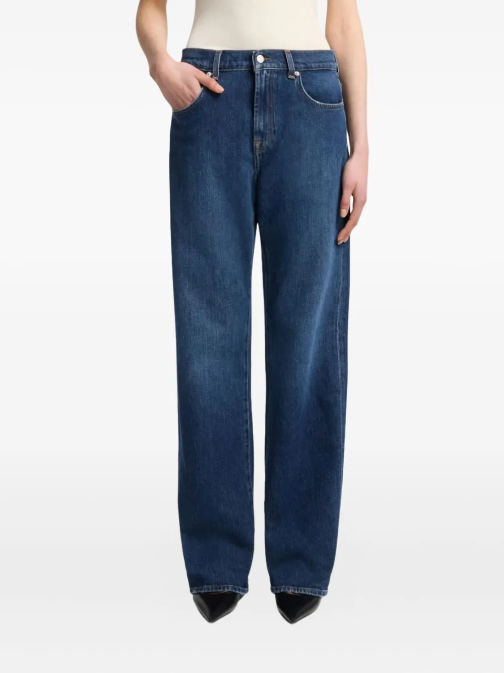 7 For All Mankind Straight-leg Jeans In Blue