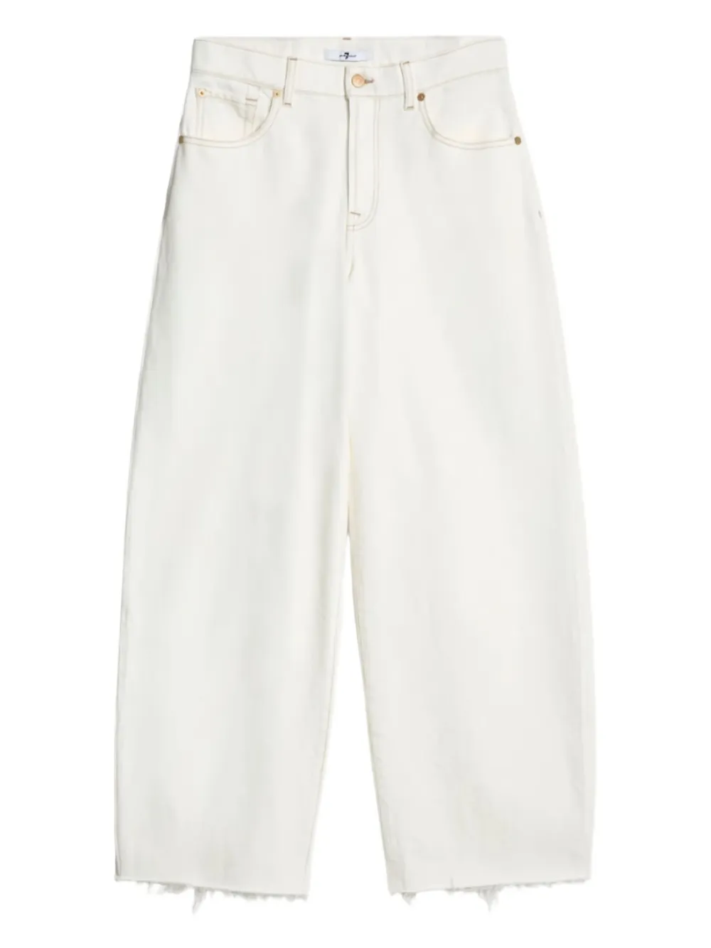 7 For All Mankind Bonnie Curvilinear Wide-leg Jeans In Neutral